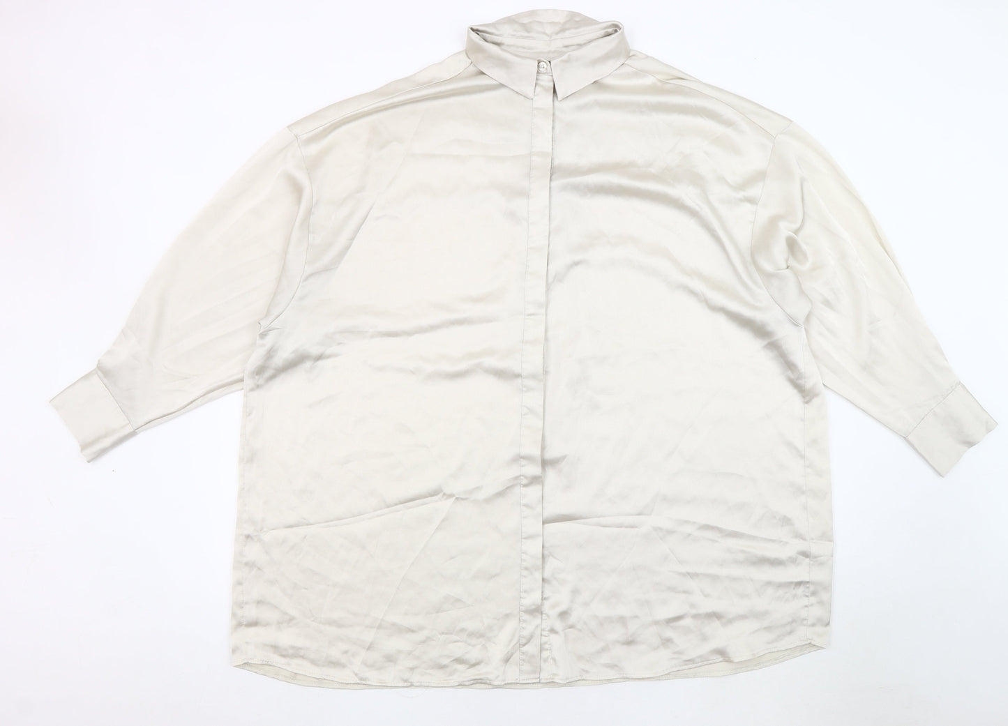Womens UK Size 16 ASOS DESIGN Ivory Basic Button-Up