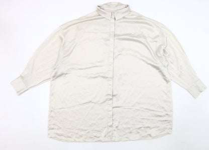 Womens UK Size 16 ASOS DESIGN Ivory Basic Button-Up