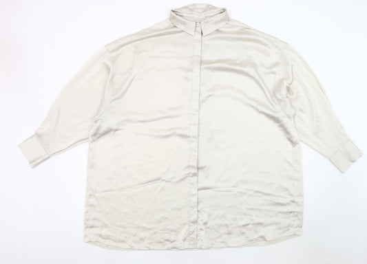 Womens UK Size 16 ASOS DESIGN Ivory Basic Button-Up