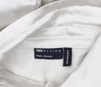 Womens UK Size 16 ASOS DESIGN Ivory Basic Button-Up