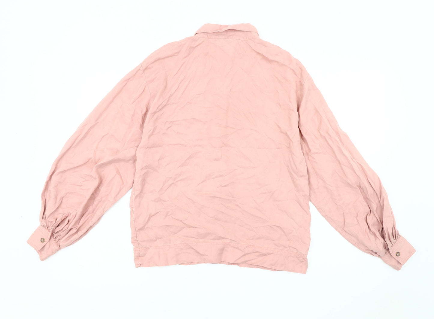 Womens UK Size 8 Topshop Pink Basic Button-Up