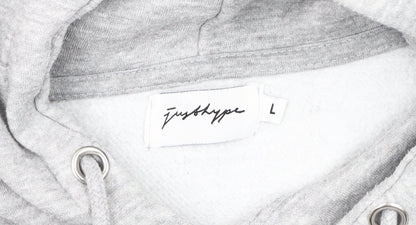 Just Hype Men's Grey Pullover Hoodie L