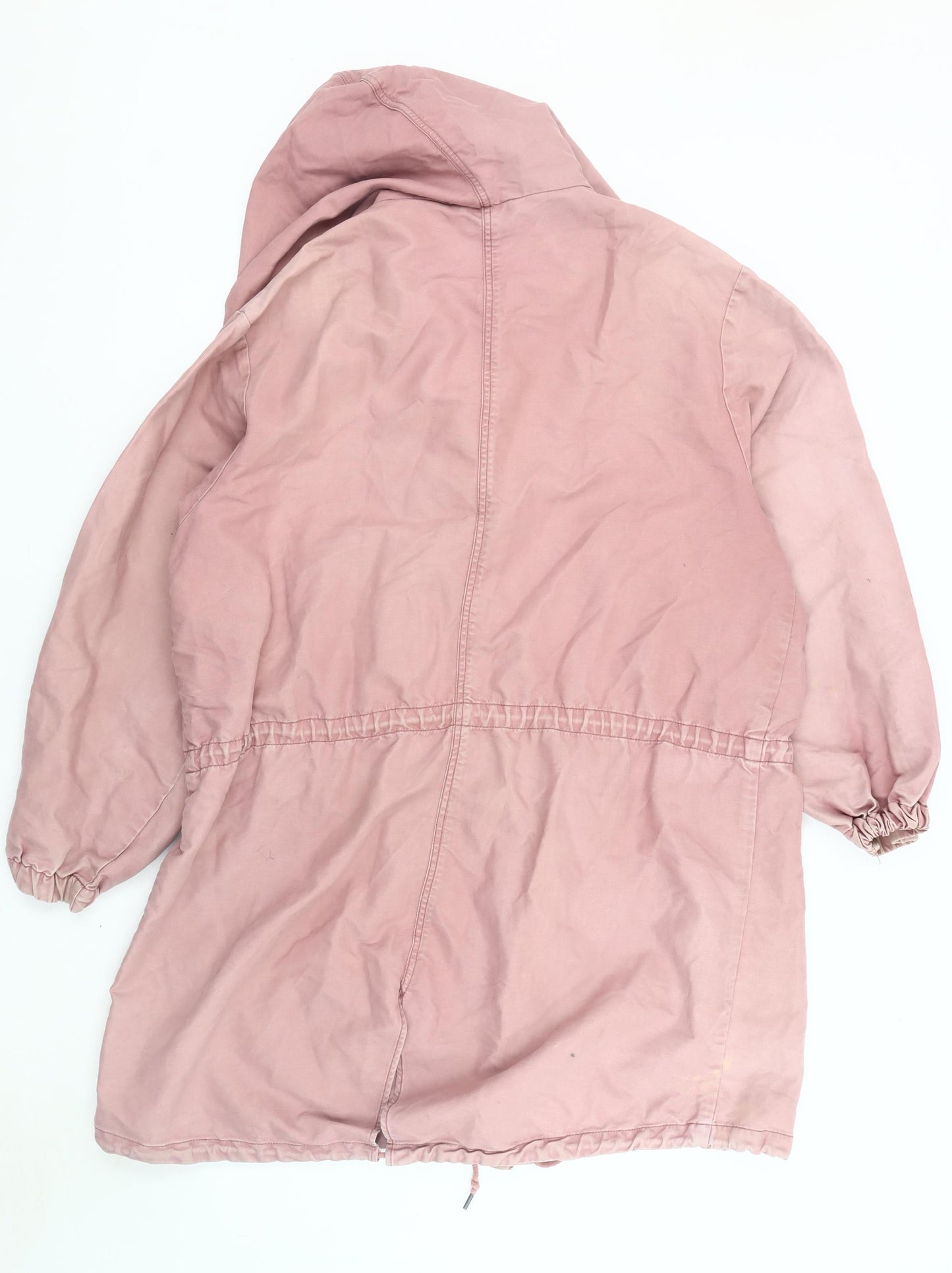 Womens UK Size XS Monki Pink Parka Coat