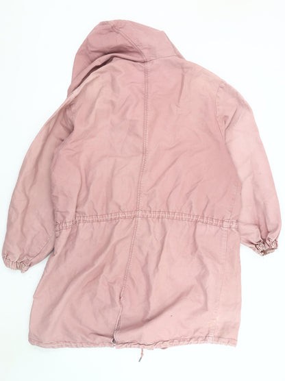 Womens UK Size XS Monki Pink Parka Coat