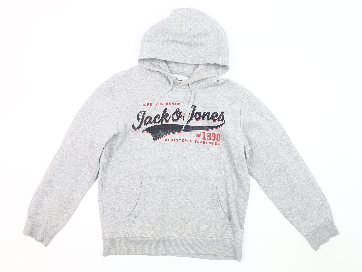 Mens UK Size S JACK & JONES Grey Pullover Hoodie