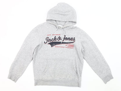 Mens UK Size S JACK & JONES Grey Pullover Hoodie