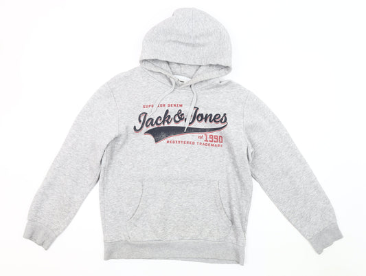 Mens UK Size S JACK & JONES Grey Pullover Hoodie