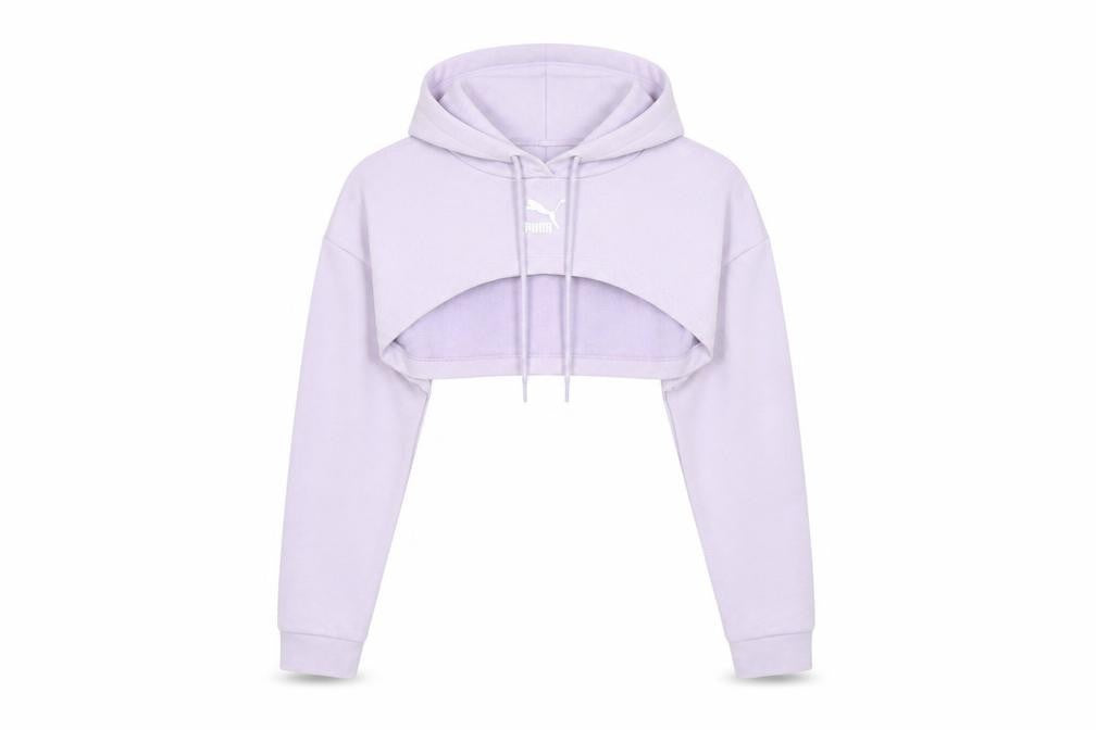 Womens UK Size XL PUMA Purple Hoodie Hoodie