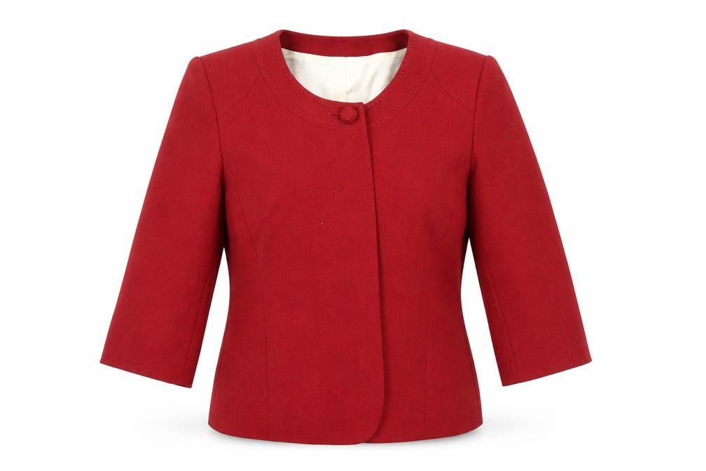 Jacques Vert Women's Red Blazer, Size 10, 3/4 Sleeve, Short