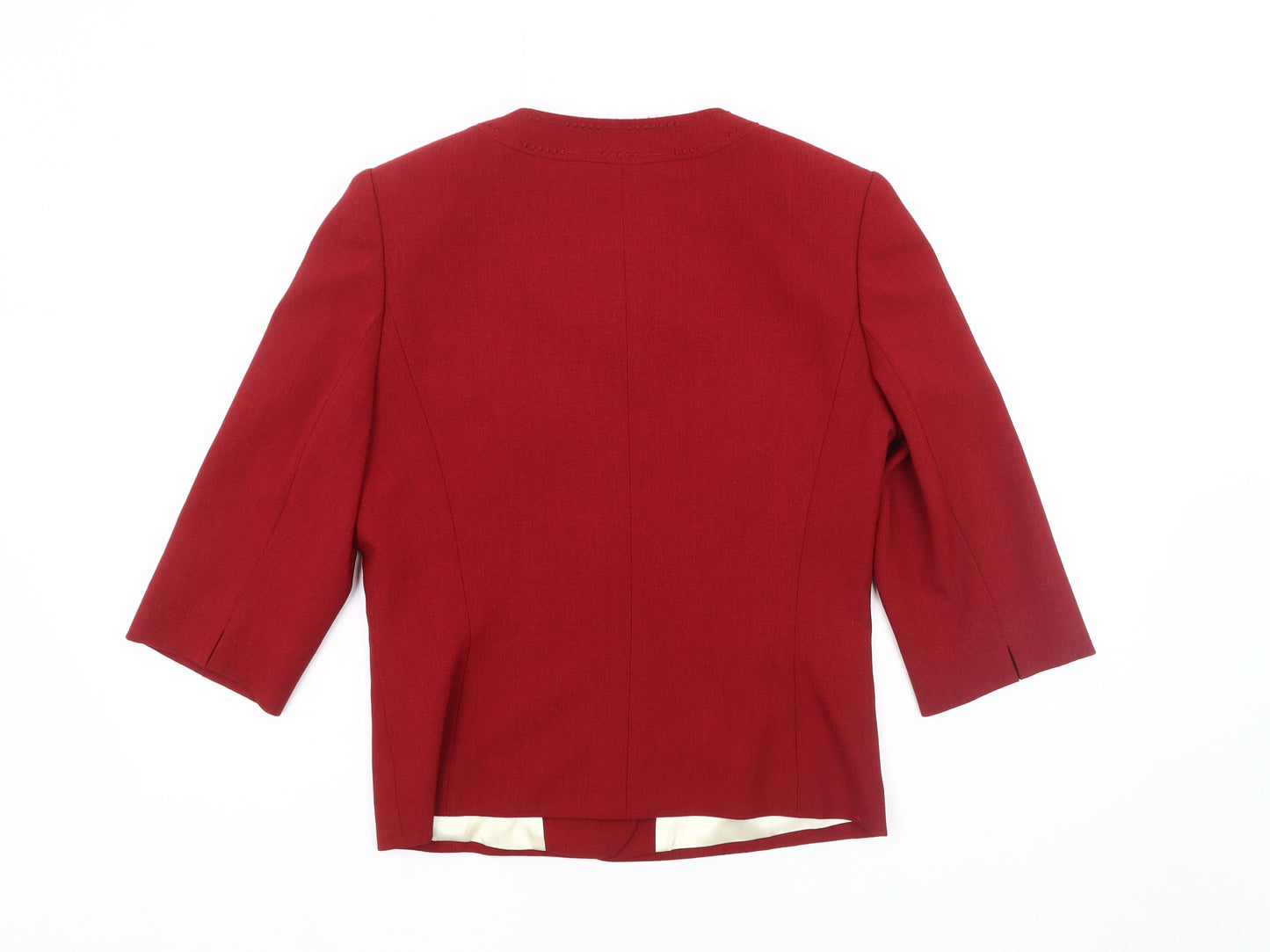 Jacques Vert Women's Red Blazer, Size 10, 3/4 Sleeve, Short