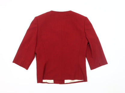Jacques Vert Women's Red Blazer, Size 10, 3/4 Sleeve, Short