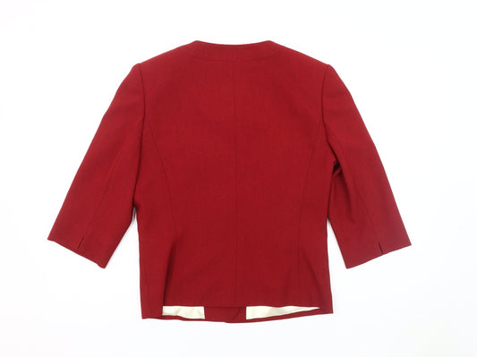 Jacques Vert Women's Red Blazer, Size 10, 3/4 Sleeve, Short