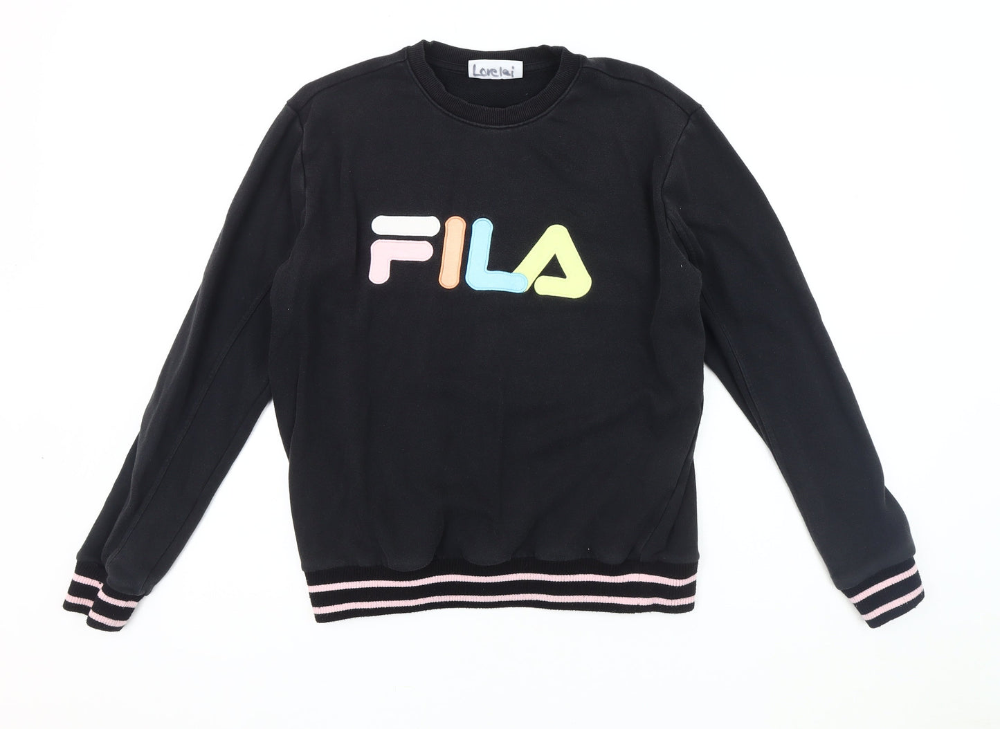 Fila Women's Black Logo Sweatshirt, Size M, Pullover