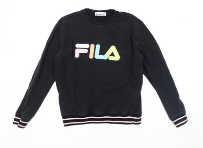 Fila Women's Black Logo Sweatshirt, Size M, Pullover
