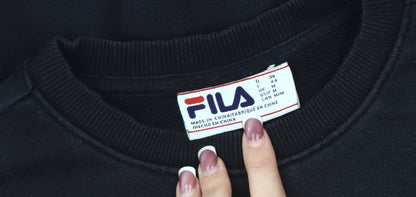 Fila Women's Black Logo Sweatshirt, Size M, Pullover