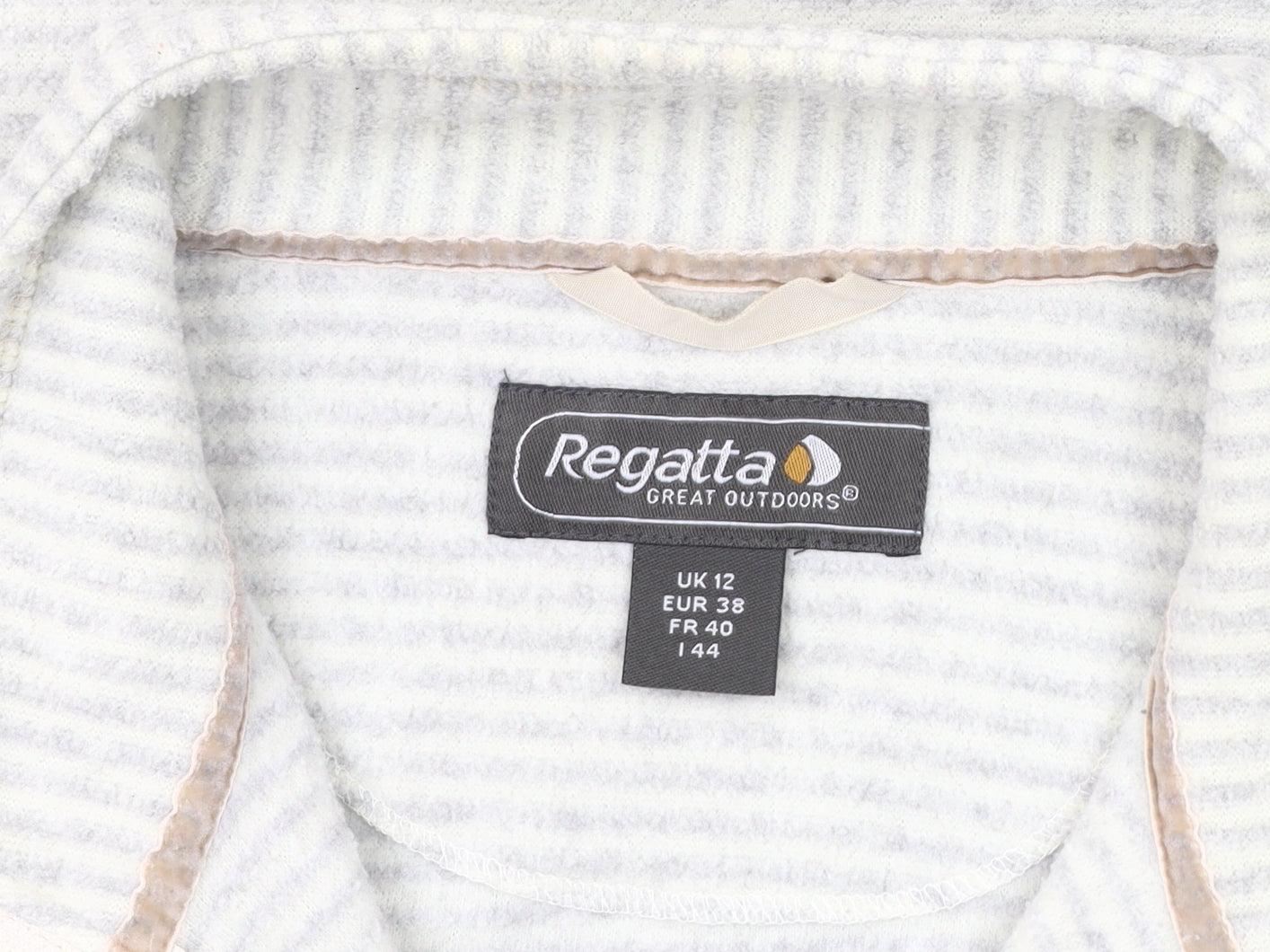 Regatta Women's Grey Striped Pullover Sweatshirt - Size 12