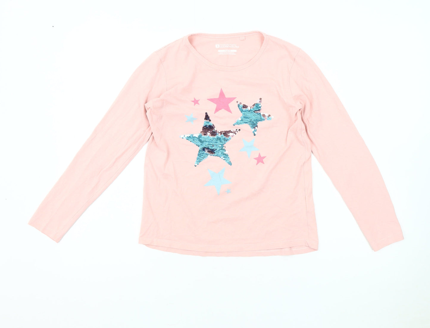 Mountain Warehouse Girls Pink Sequin Star Long Sleeve T-Shirt