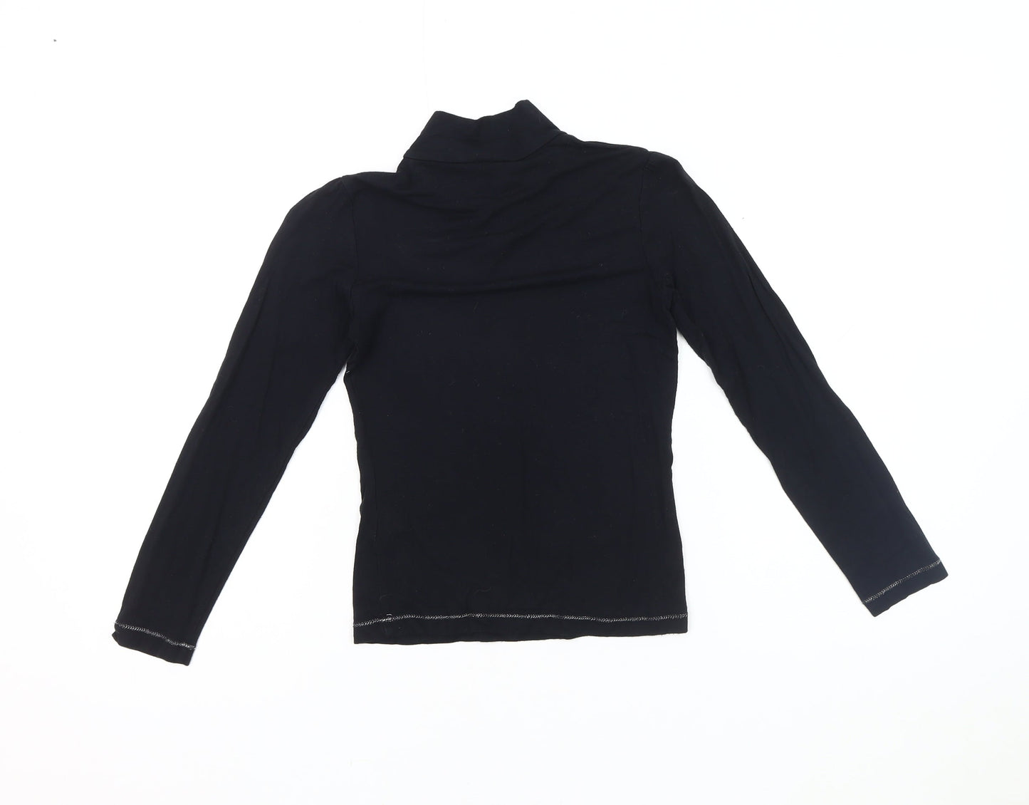 DKNY Girls Black Long Sleeve Top, Size 8, Mock Neck