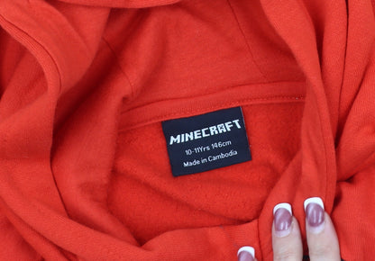 Minecraft Boys Red Hoodie 10-11 Yrs Graphic Adventure Mode