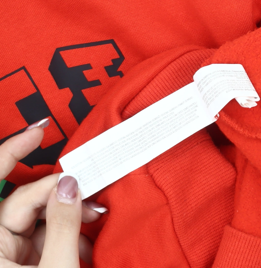 Minecraft Boys Red Hoodie 10-11 Yrs Graphic Adventure Mode