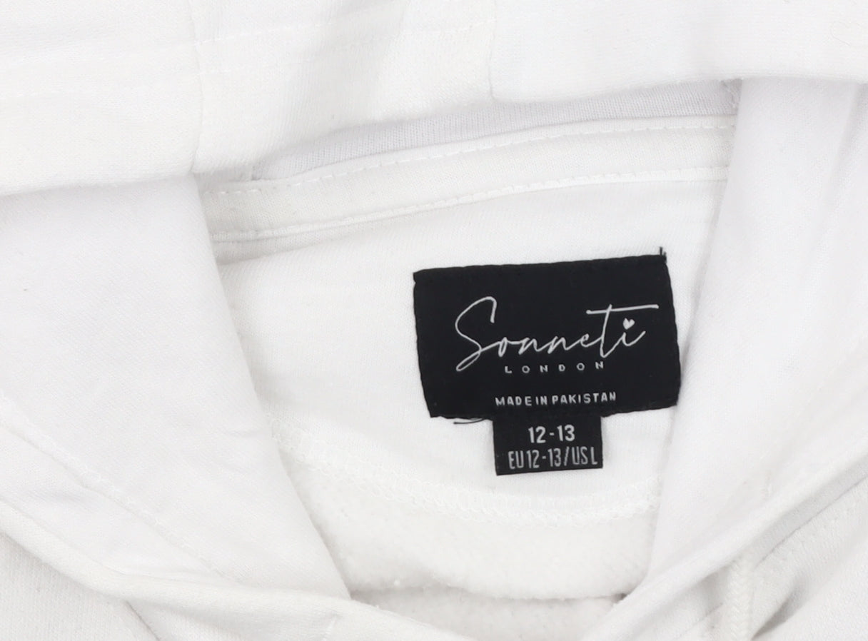 Sonneti Girls White Pullover Hoodie 12-13 Years