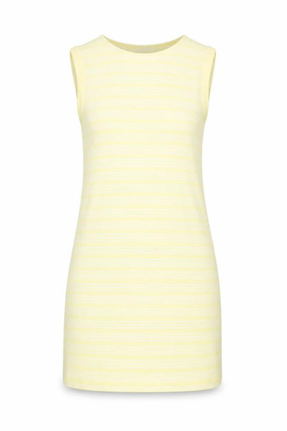 Front view of Henri Lloyd Women's Yellow Striped XL Shift Dress
