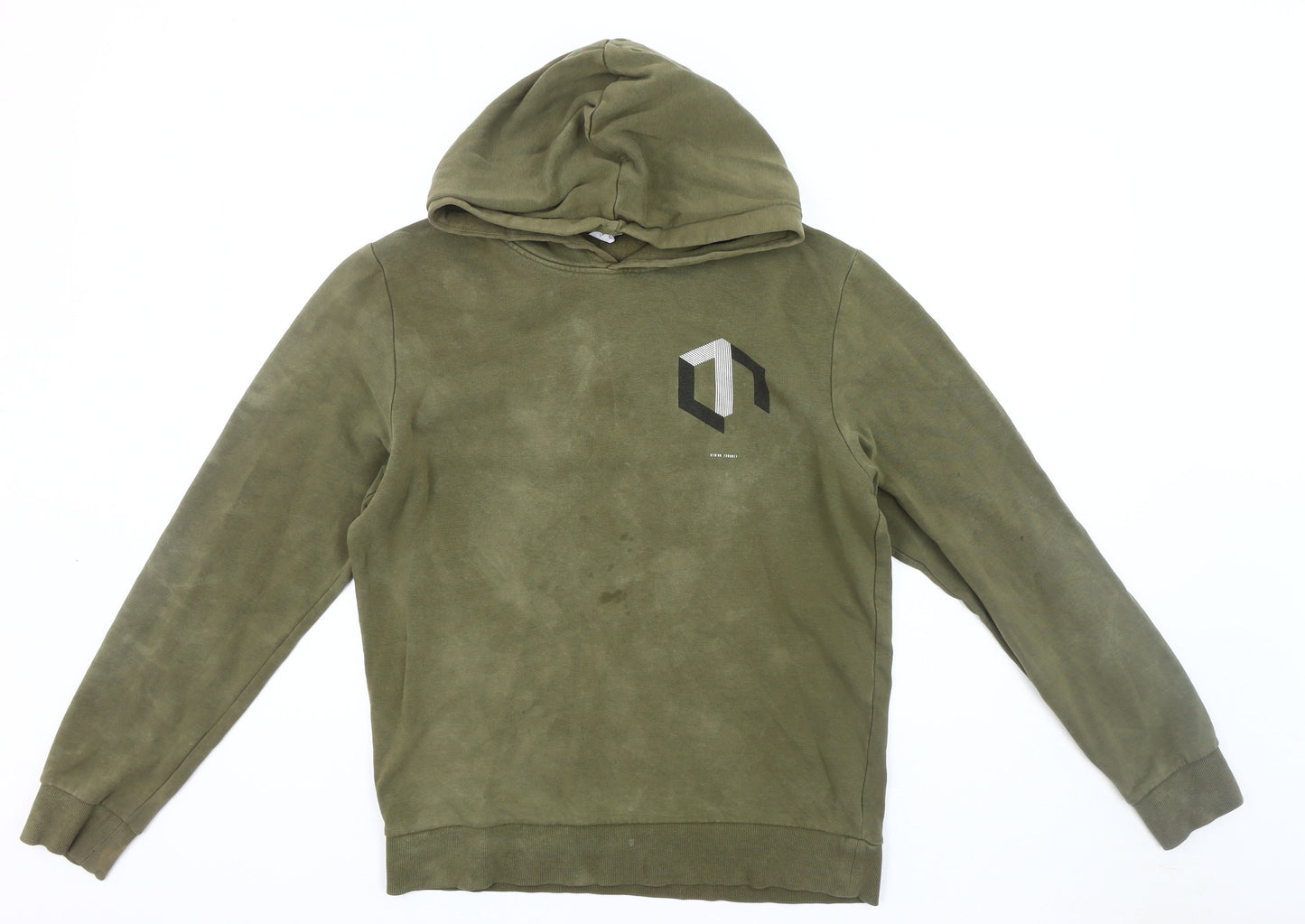 Mens UK Size S JACK & JONES Green Pullover Hoodie