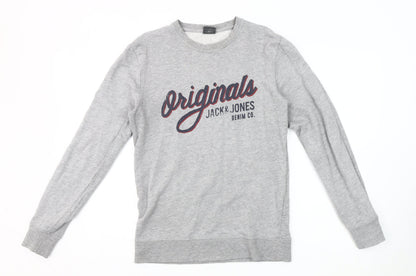 Mens UK Size S JACK & JONES Grey Pullover Sweatshirt