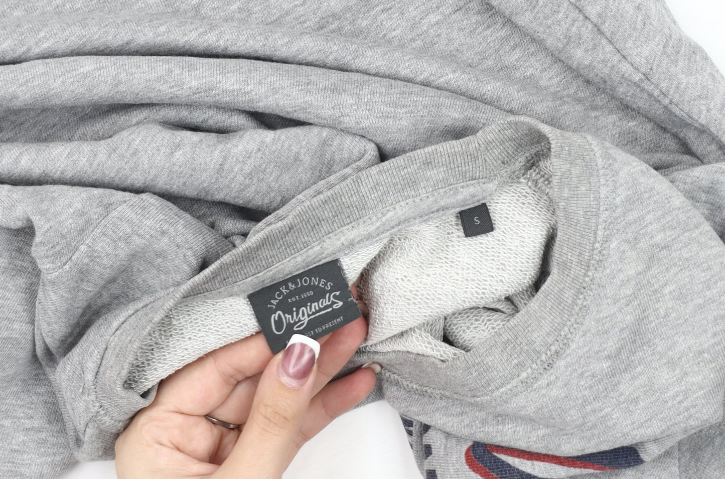 Mens UK Size S JACK & JONES Grey Pullover Sweatshirt