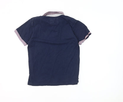 J Jeans Boys Blue Polo Shirt, Size 9-10, Button-Up, Cotton