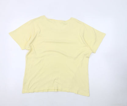Womens UK Size 14 Honor Millburn Yellow Basic T-Shirt
