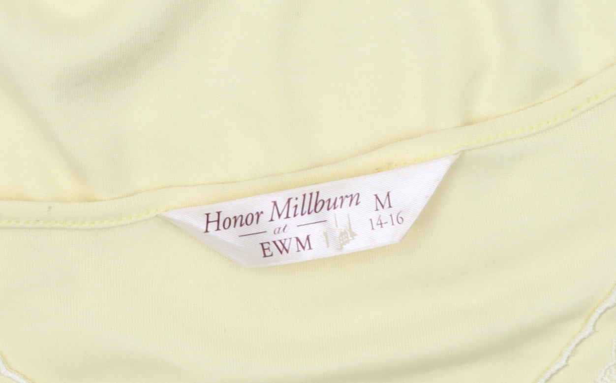 Womens UK Size 14 Honor Millburn Yellow Basic T-Shirt