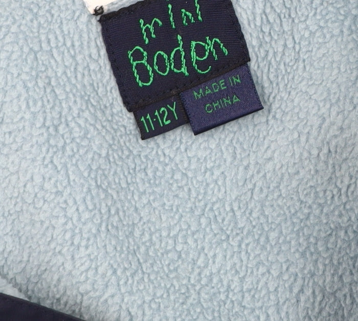 Mini Boden Boys Blue Pullover Hoodie 11-12 Years Lined