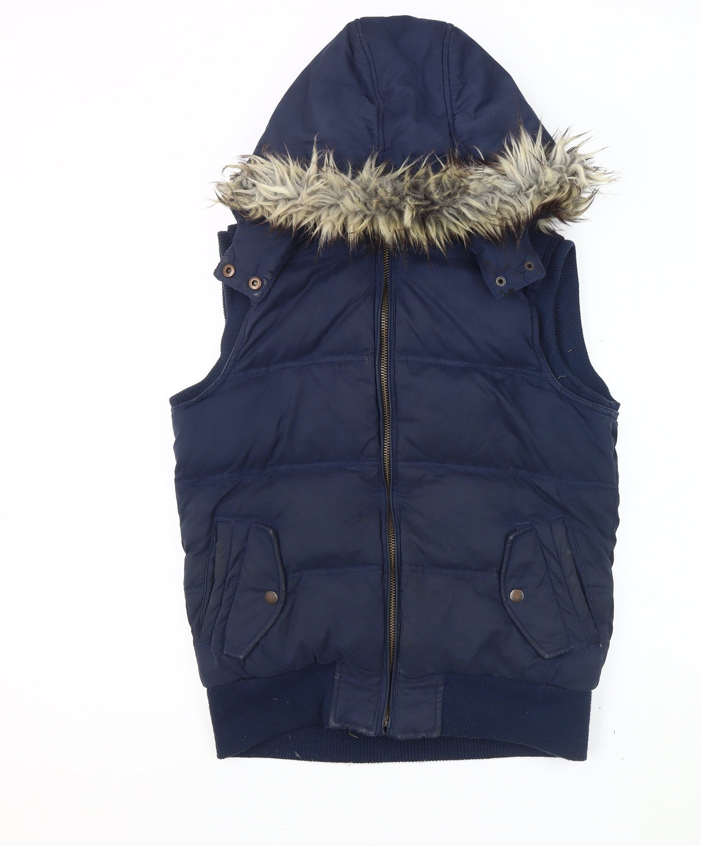Pot Fleur Women's Blue Puffer Waistcoat - Size 12