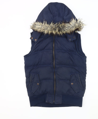 Pot Fleur Women's Blue Puffer Waistcoat - Size 12