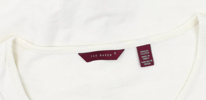Womens UK Size 10 Ted Baker Ivory Basic Blouse
