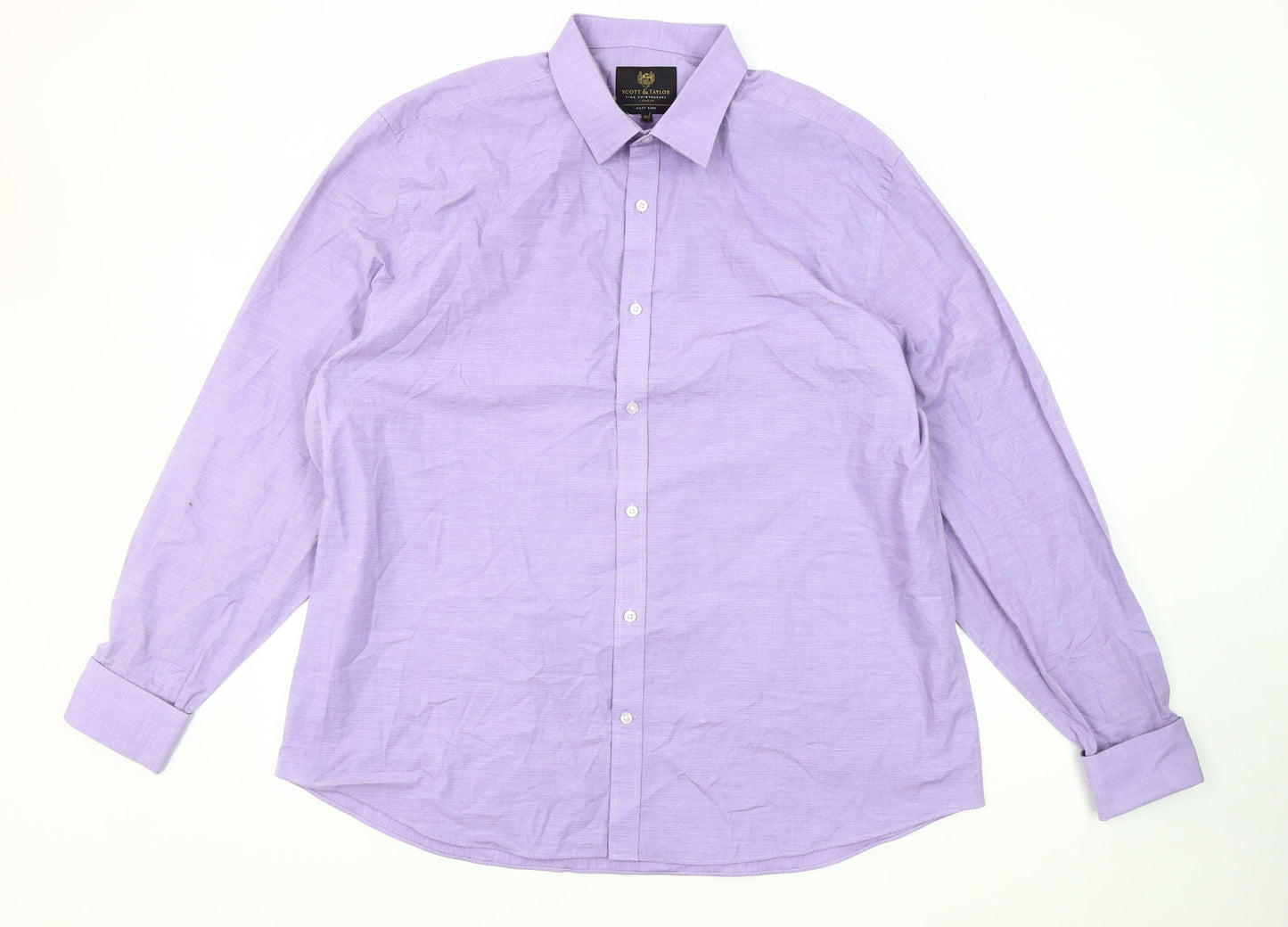 Scott & Taylor Men's Purple Button-Up Shirt, Size 18.5