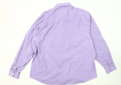 Scott & Taylor Men's Purple Button-Up Shirt, Size 18.5