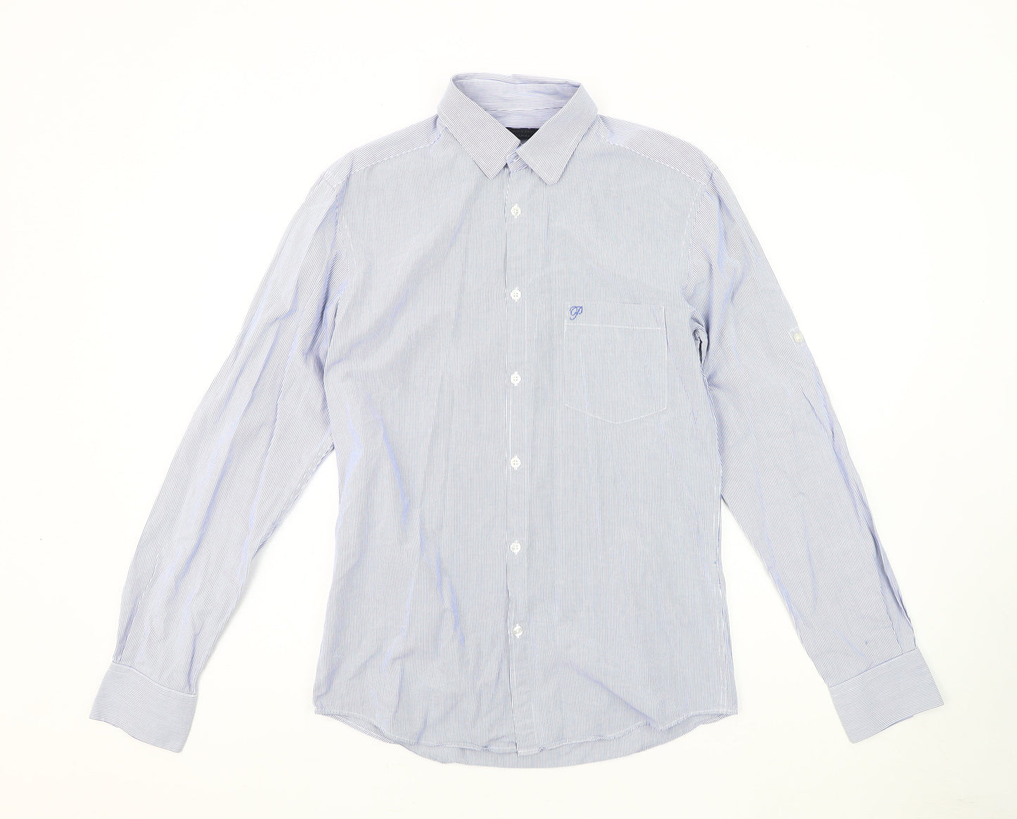 Jack & Jones Men's Blue Striped Button-Up Shirt S