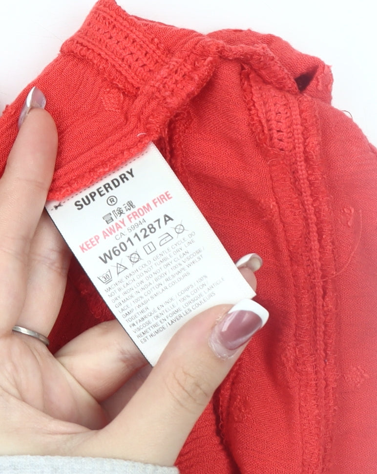Womens UK Size 12 Superdry Red Camisole Tank