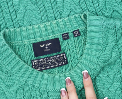 Womens UK Size 6 Superdry Green Pullover Jumper