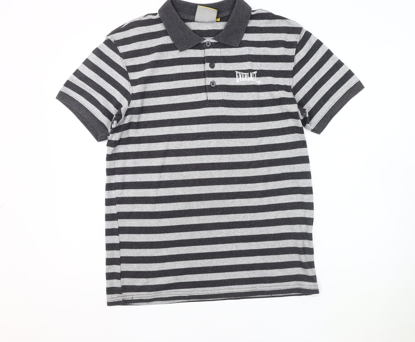 Everlast Men's Grey Striped Polo M, Breathable