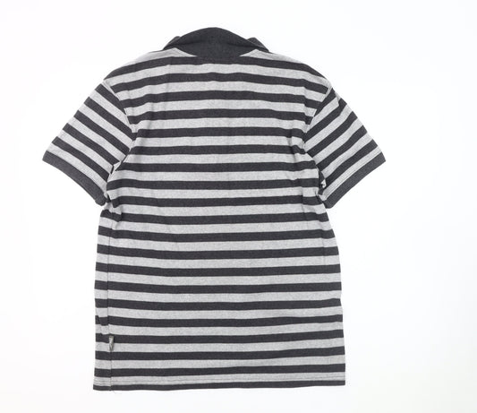 Everlast Men's Grey Striped Polo M, Breathable