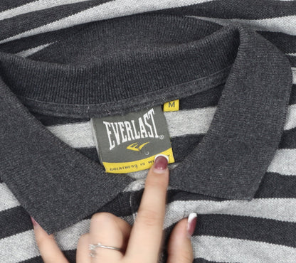 Everlast Men's Grey Striped Polo M, Breathable