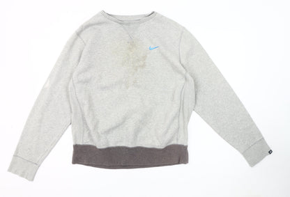 Mens UK Size L Nike Grey Pullover Sweatshirt