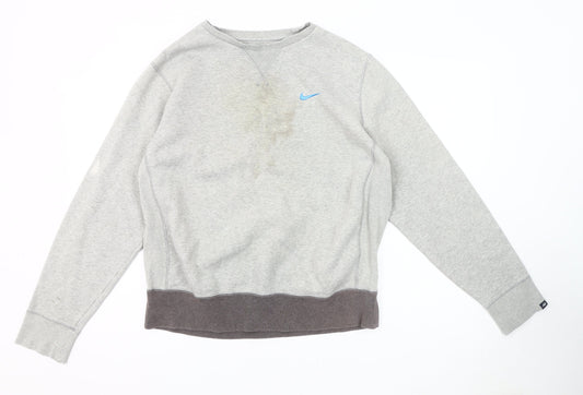 Mens UK Size L Nike Grey Pullover Sweatshirt