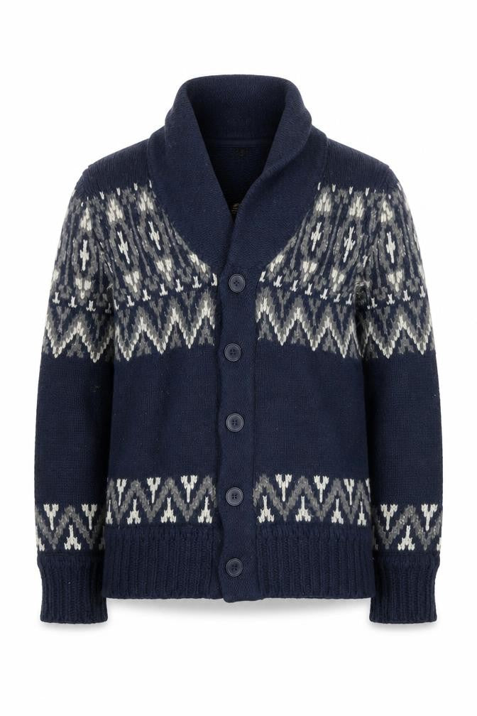 Mens UK Size M H&M Blue Cardigan Jumper