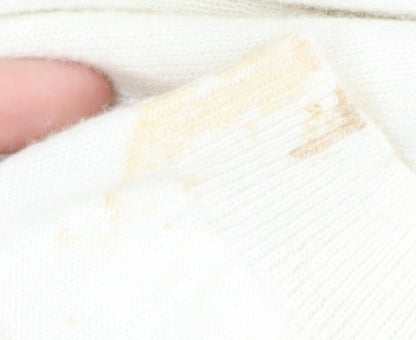 Edina Ronay Women's Ivory Beaded Knit Jumper Size M