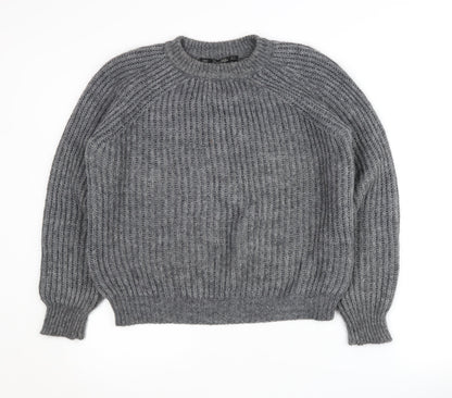 Womens UK Size S Zara Knit Grey Pullover Jumper
