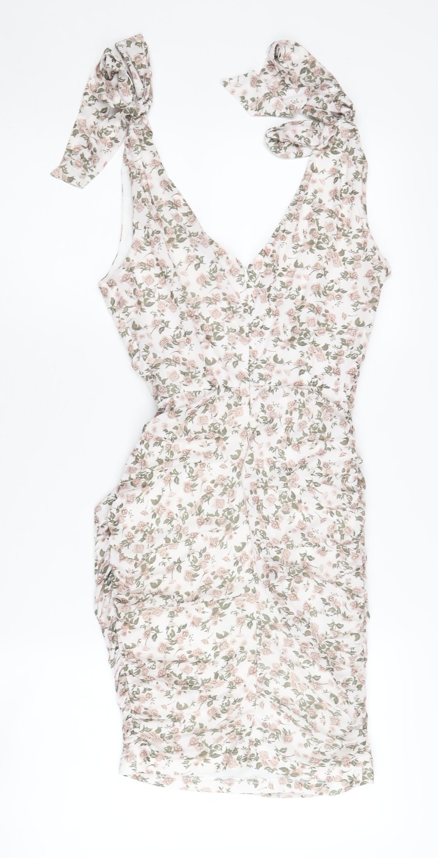 PrettyLittleThing Women's Multicoloured Floral Dress UK 6